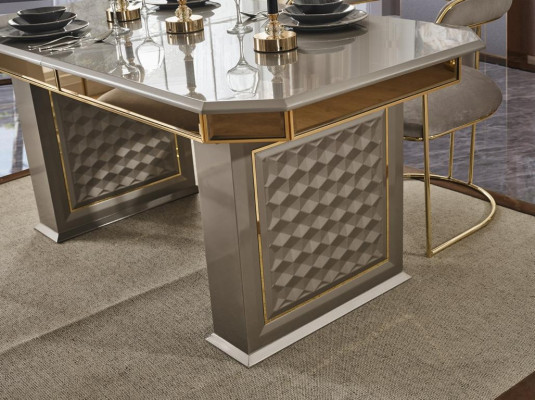 Gray dining table modern dining room beautiful kitchen wood table design luxury metal new