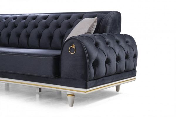 Chesterfield Sofa Couch 230cm Upholstery Furniture Living Room Fabric