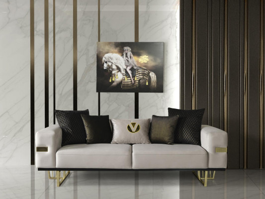 3-seater sofa white sofas style luxury living room modern design fabric upholstery