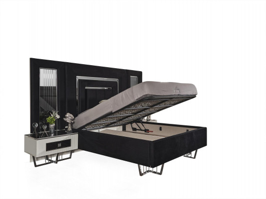 Bedroom bed 2x nightstands luxury beds set complete design furniture 3-piece