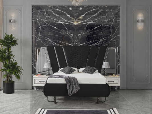 Bedroom bed 2x nightstands luxury beds set complete design furniture 3-piece