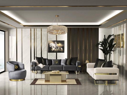 Living room set 3+1 seater sofa coffee table complete suite sofa 3-piece set