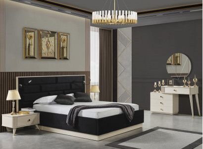 Bed 2x Nightstands Dressing Table Mirror Luxury Bedroom Set Complete Furniture