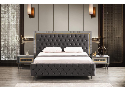 Luxury bedroom bedside table beds bed 3-piece complete set design furnishing