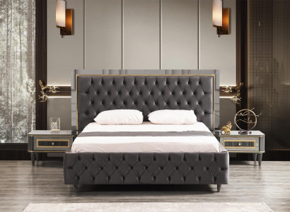 Luxury bedroom bedside table beds bed 3-piece complete set design furnishing