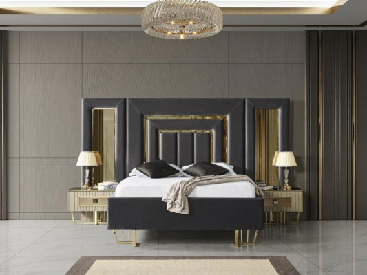 Villas bedroom bed double bed 2x nightstands dresser mirror furniture