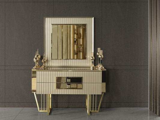 Villas bedroom bed double bed 2x nightstands dresser mirror furniture
