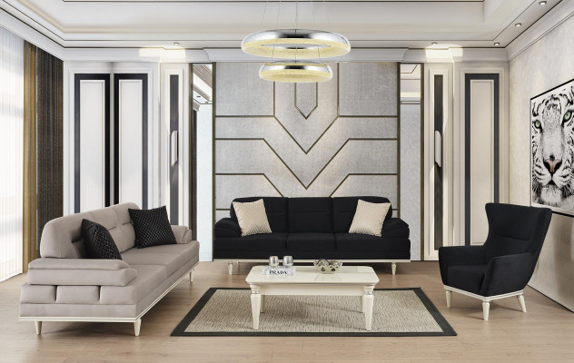 Sofa set Couch Set Furniture 3+3+1 Coffee Table Luxury Furniture Textile 4-piece