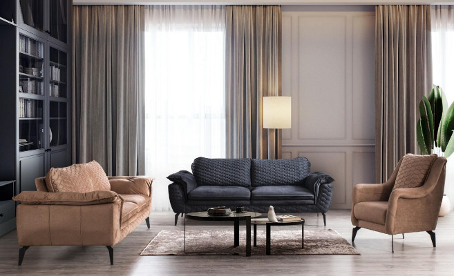Italian style sofa set furniture fabric couches furniture.