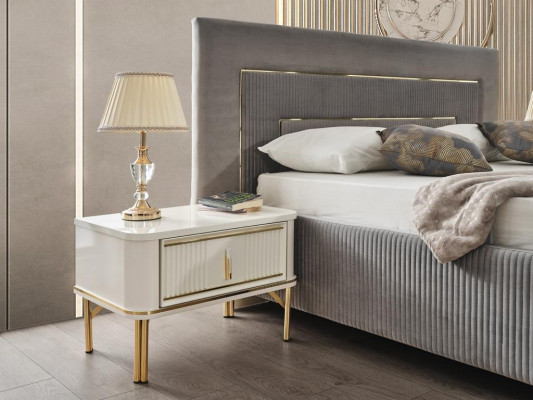 Modern bedroom set couch set wardrobe 2x nightstand furniture 4-piece set