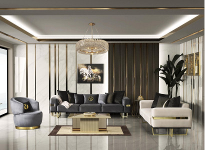 Luxury sofa set couch fabric sofa furniture furnishing 4-piece set group