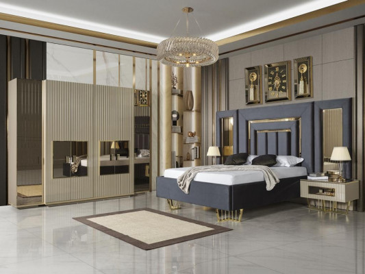 Wardrobe Luxury Closet Wood Bedroom Furniture Design Gold New