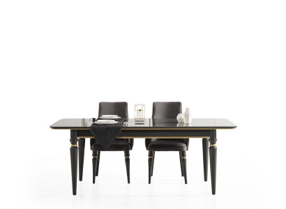 Luxury dining room dining table chair group set wooden table tables 5-piece sets