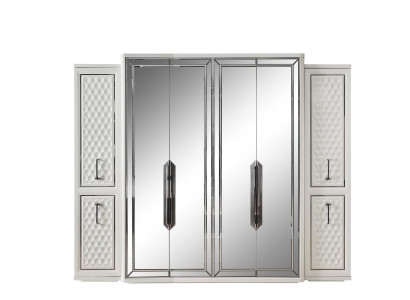 Wardrobe Closet Luxury Wood Cabinets Design Furniture Bedroom White New