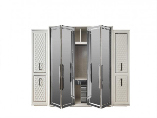 Wardrobe Closet Luxury Wood Cabinets Design Furniture Bedroom White New