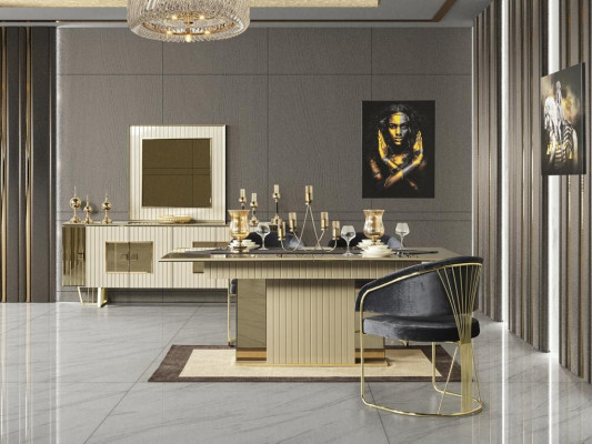 Luxury dresser XXL sideboard big cabinet cupboard gold metal high gloss furniture new