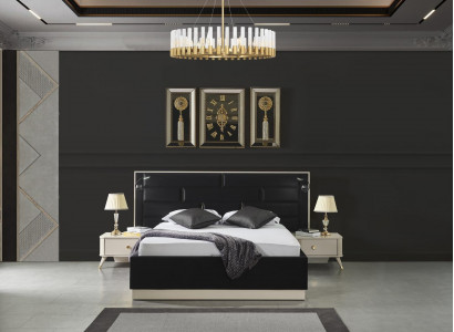 Luxury bedroom nightstand beds bed 3-piece complete set design furnishing