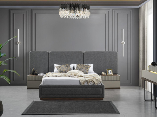 Bedroom Bed 2x Nightstands Luxury Bed Set Complete Design Furniture 3-piece.