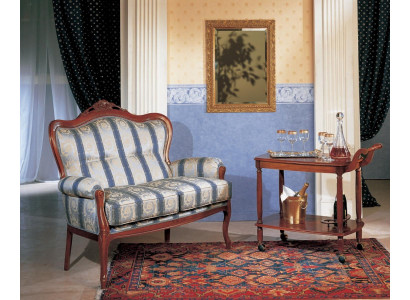 Two-seater sofa, 2-seater design sofas, upholstered classic seat fabric textile couch