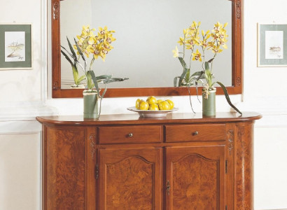 Suite set 2-piece dresser mirror group wood drawers sideboard furniture cabinet