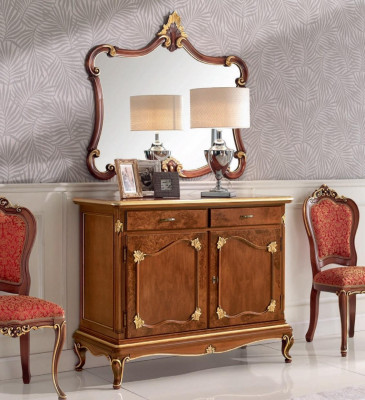 Sideboard dresser mirror dresser drawers wood Art Deco luxury design set 2-piece