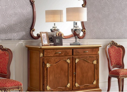 Sideboard dresser mirror dresser drawers wood Art Deco luxury design set 2-piece