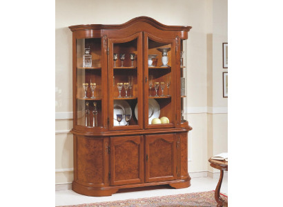 Furniture Glass Display Cabinet Wood Brown Glass Display Shelves Italian Classic Furniture New