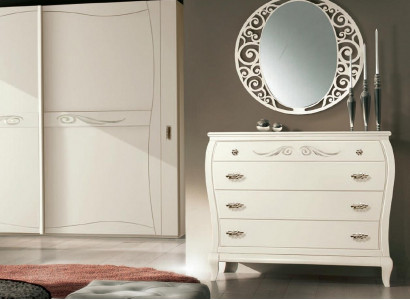 Sideboard cabinet with mirror sideboards wooden dressers furniture 2-piece white Italy