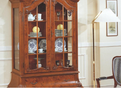 Glass display cabinets living room furniture brown display cabinet classic Italian cabinet