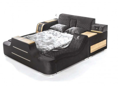 Luxurious bed with massage chair multifunctional bed luxury textile upholstery