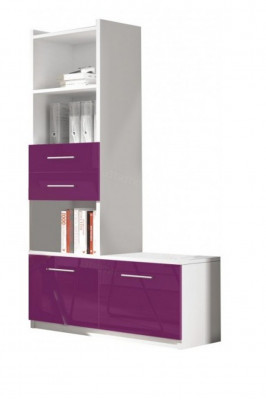 Purple bedroom youth room set modern wardrobe table 5-piece set.