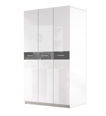 Gray Children's Room Complete Single Bed Wardrobe Dresser 5-Piece Youth Room