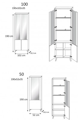High-gloss living room wall unit, display cabinet, living room decor, cabinet, vitrine, sideboard