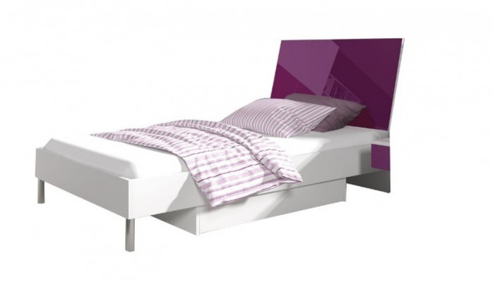 Bedroom Purple Bed 2x Nightstand Desk Child's Bed 5-piece Set.
