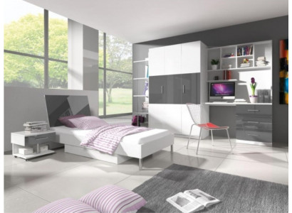 Bedroom Modern Wardrobe Bed Nightstand Table 5-piece Youth Children