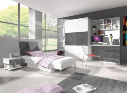 Bedroom Modern Wardrobe Bed Nightstand Table 5-piece Youth Children