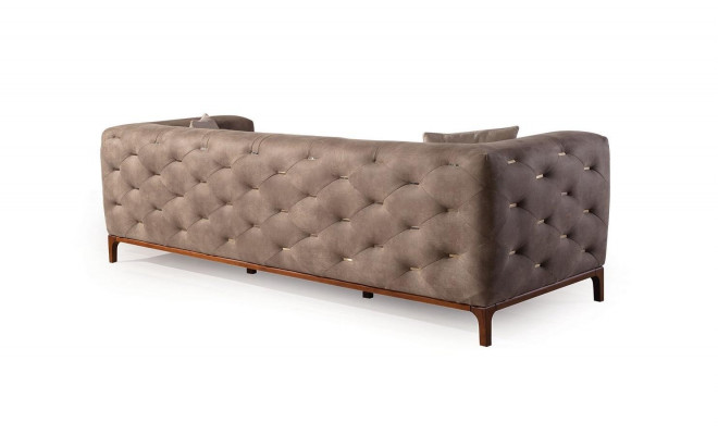 Sofa Couch 3-Seater Upholstered Living Room Couches Designer Furniture Taupe Luxury