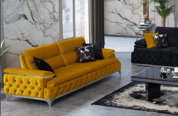 Italian Style Modern Three-Seater Sofa Living Landscape Textile Sofa 3 Seater New