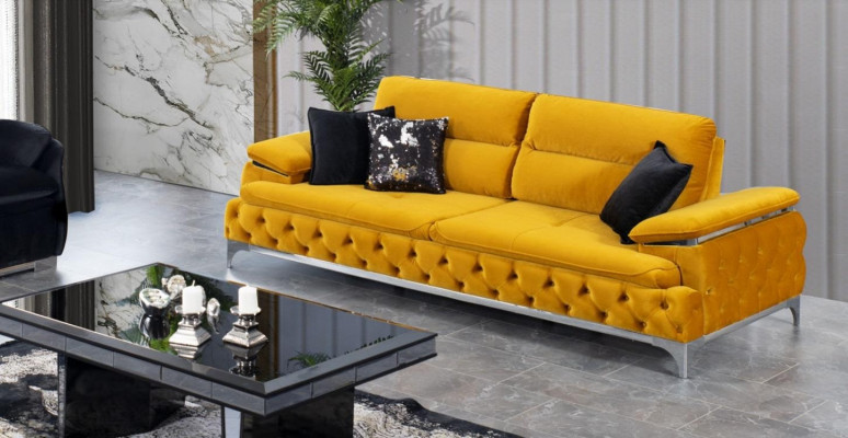 Italian Style Modern Three-Seater Sofa Living Landscape Textile Sofa 3 Seater New