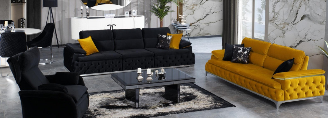 Sofa set 3+3 seater set design sofas upholstered couches fabric relax