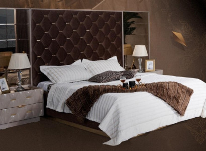 Bedroom Bed Nightstand Beds Double Wood New Luxury Set 3-piece.