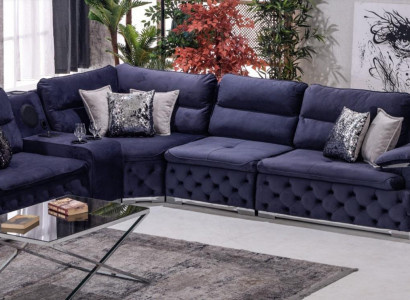 Design corner sofa fabric L-shape modern style upholstered furniture living room group