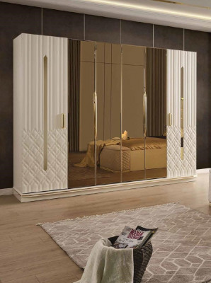 Bedroom bed design beds nightstands wardrobe 4-piece set