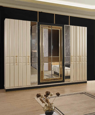 Wardrobe mirror luxury closet bedroom furniture cabinets