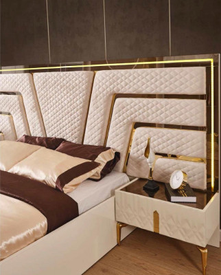 Bedroom bed design beds nightstands wardrobe 4-piece set