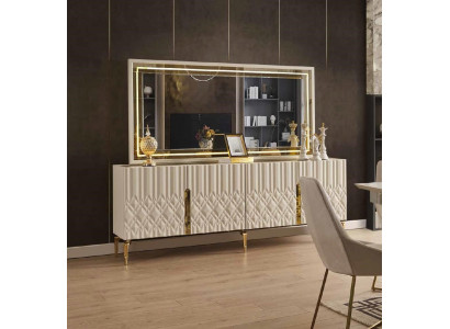 XXL sideboard dresser with mirror, sideboards, wooden dressers, furniture, 2-piece set