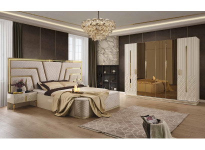 Bedroom bed design beds nightstands wardrobe 4-piece set