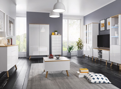 High-gloss living room wall unit cabinet modern TV display sideboard
