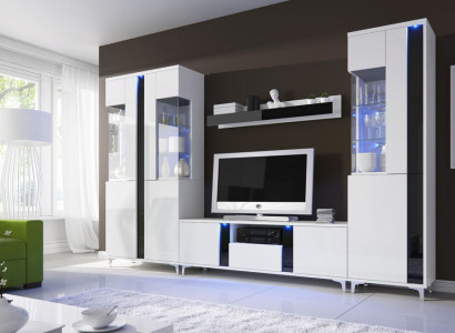 High-gloss living room wall unit, decorative cabinet wall, living room cabinet, vitrine, sideboard