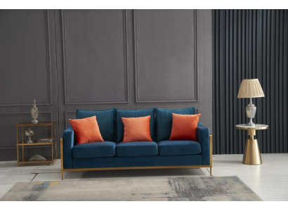 Three-seater couch upholstered sofa design 3-seat sofas room furniture beige